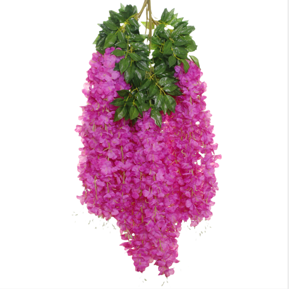 Fleurs de glycine artificielles, 12 tiges violettes