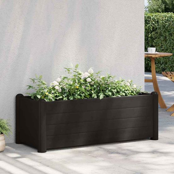 Jardinière rectangulaire 80l polypropylène pour extérieur jardin anthracite