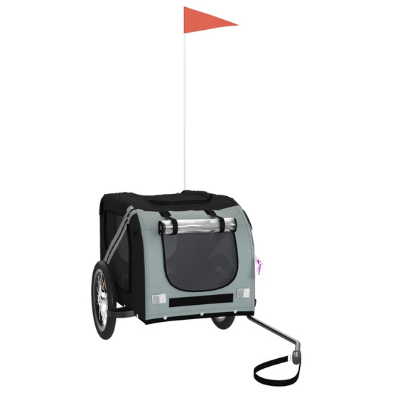 Remorque de vélo pour animaux de compagnie noir et gris
