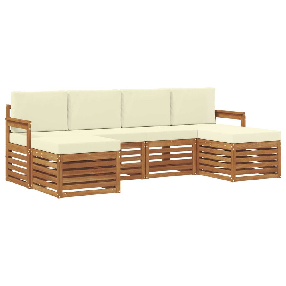 Ensemble de canapés d'extérieur 6 pc naturel et crème