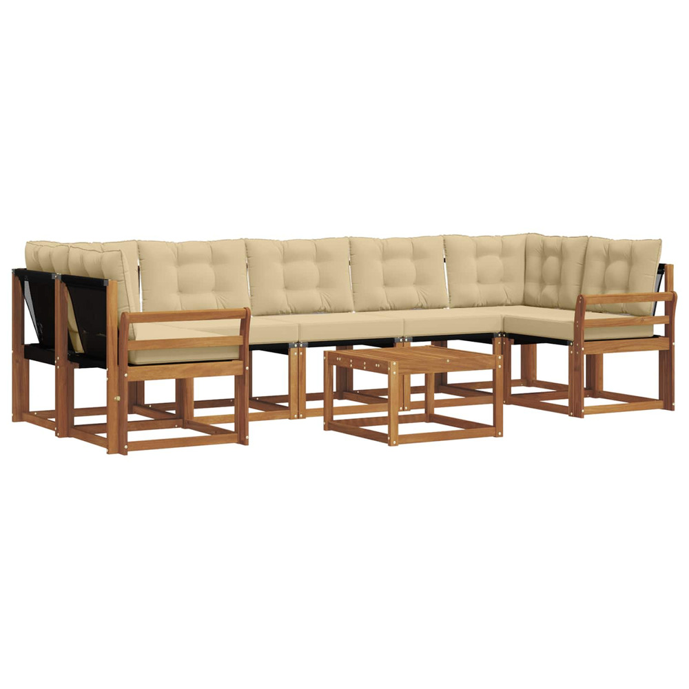 Ensemble de canapés d'extérieur 8 pcs naturel et beige