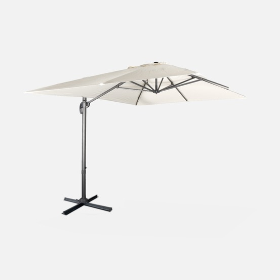 Parasol déporté rectangulaire 3x4m - wimereux - parasol excentré inclinable dans 5 positions, rotatif à 360°