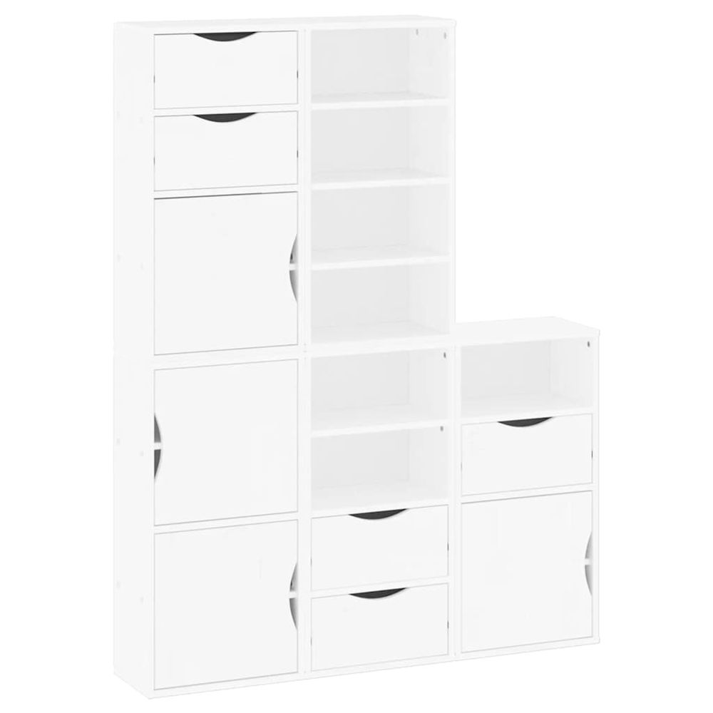 Armoires latérales 5 pcs odda blanc 40x24x79 cm bois massif pin