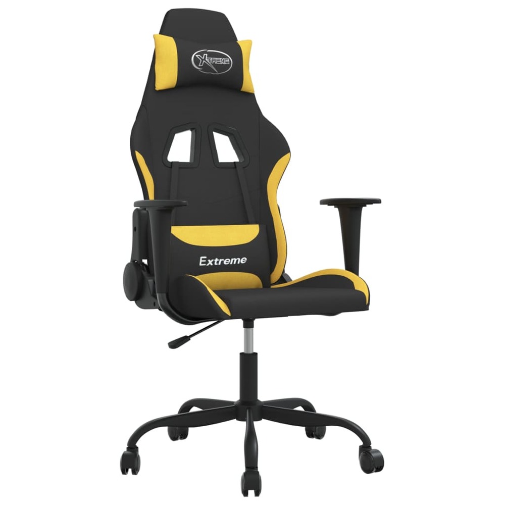Chaise de jeu noir et jaune tissu