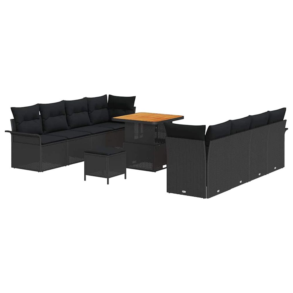 Ensemble de canapé de jardin noir