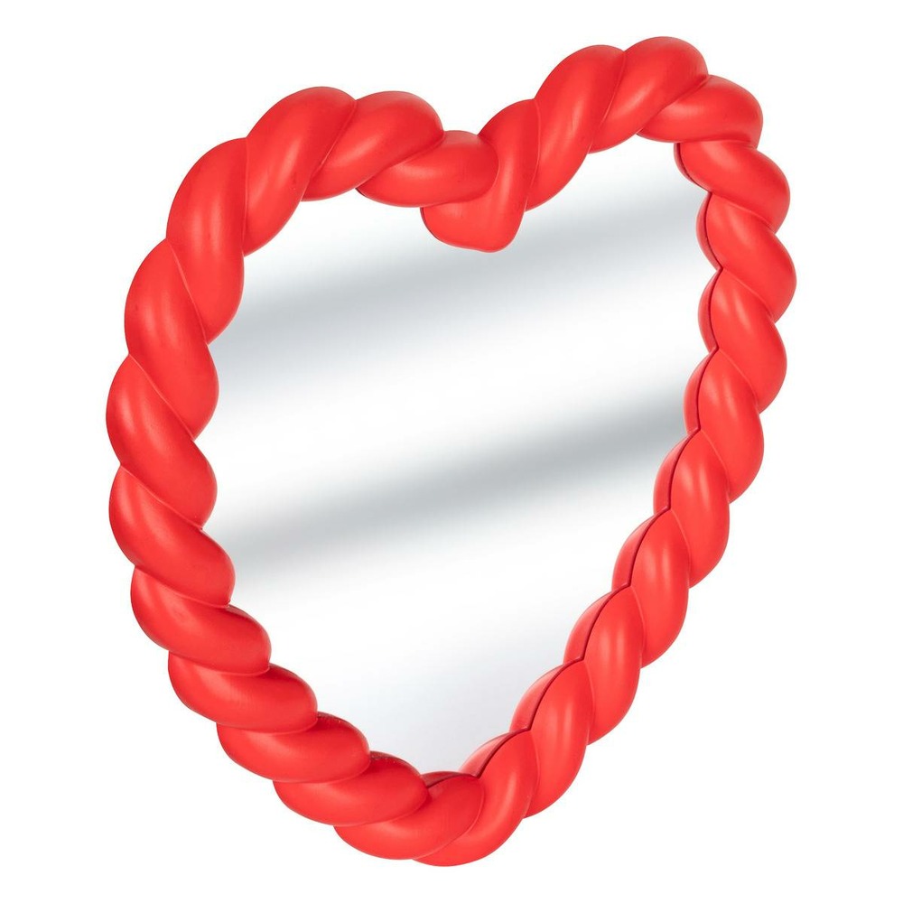 Miroir torsadé cœur twist rouge h40cm