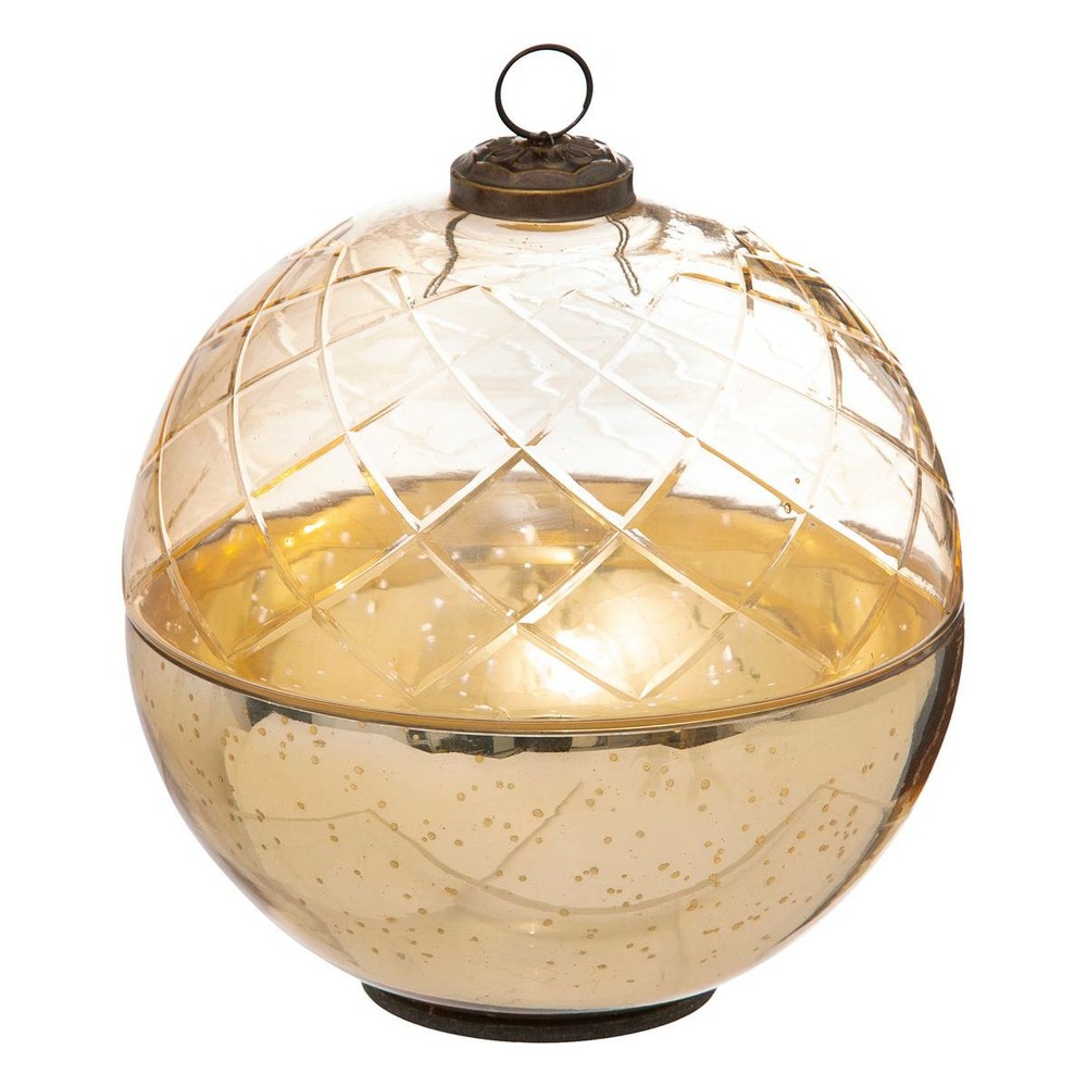 Boite boule doré en verre d15cm