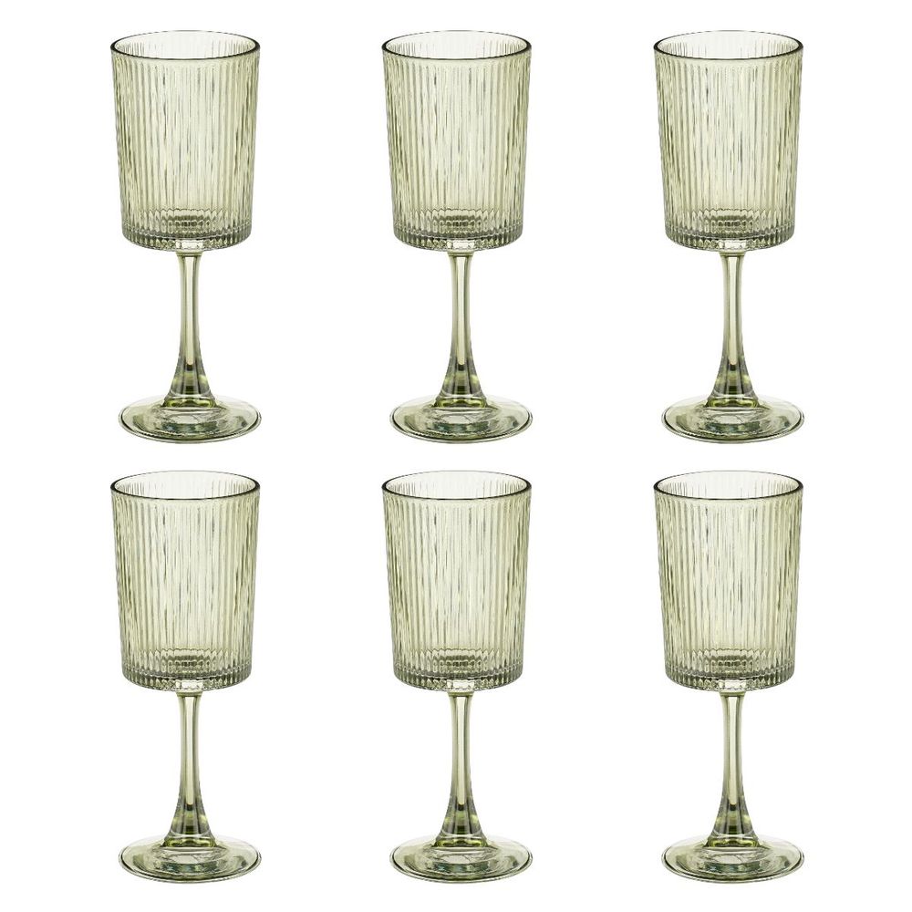 Verre à vin grigio set de 6 h19x7cm - vert