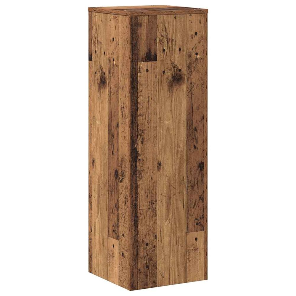 Support pour plantes vieux bois 33x33x100 cm bois d'ingénierie