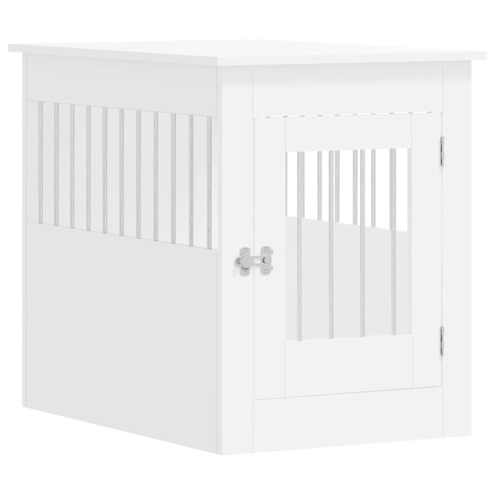 Meuble de cage pour chiens blanc 55x80x68 cm bois d'ingénierie