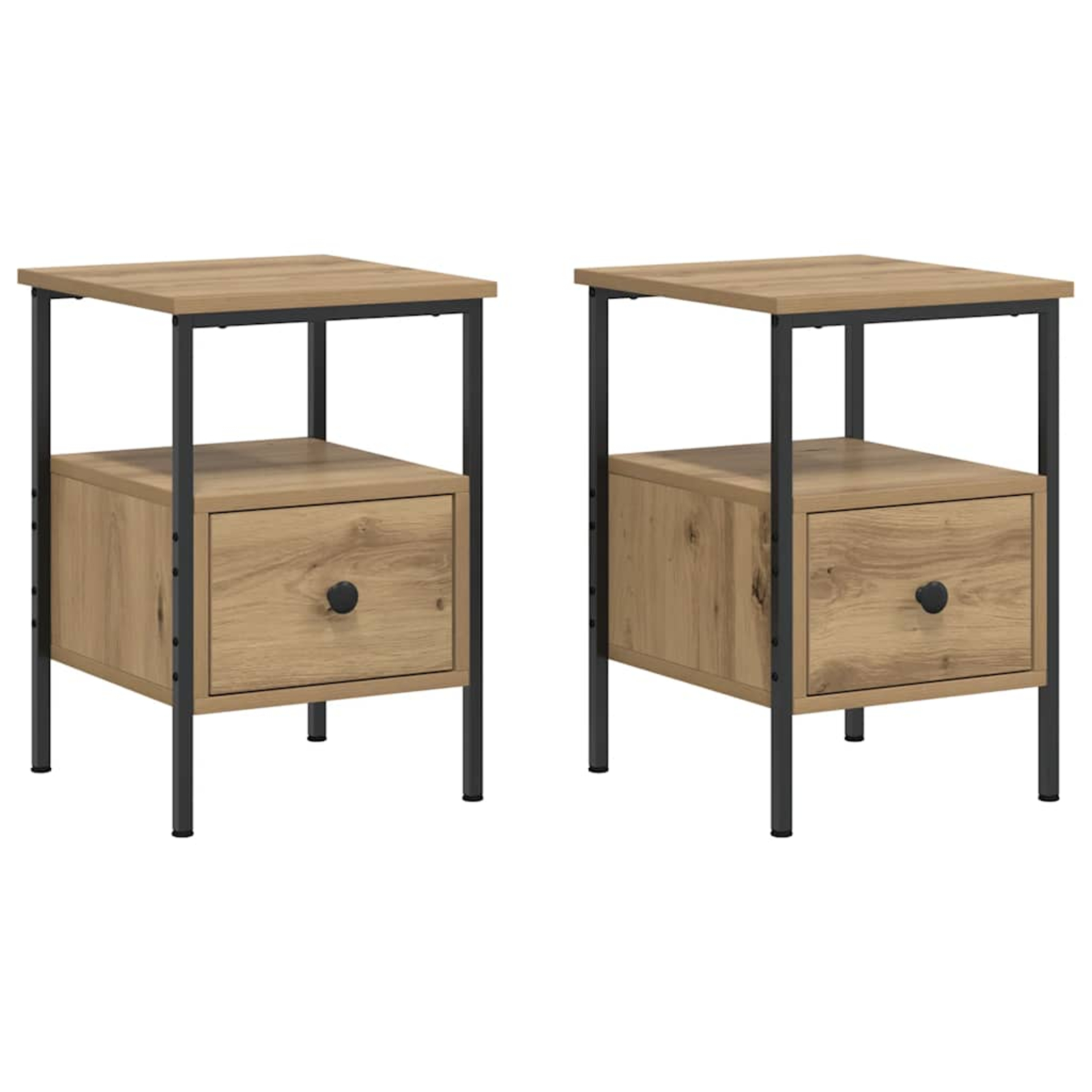 Tables de chevet 2 pcs chêne artisanal bois d'ingénierie