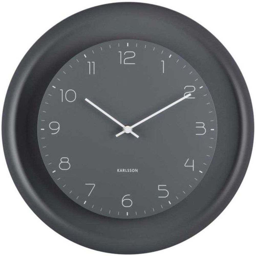 Horloge murale en métal dual disc gris foncé