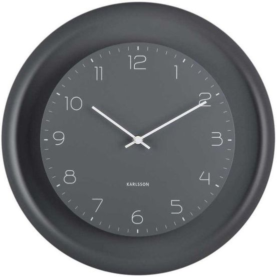 Horloge murale en métal dual disc gris foncé