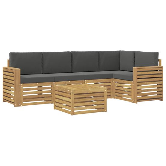 Ensemble de canapés d'extérieur 6 pc blanc et anthracite