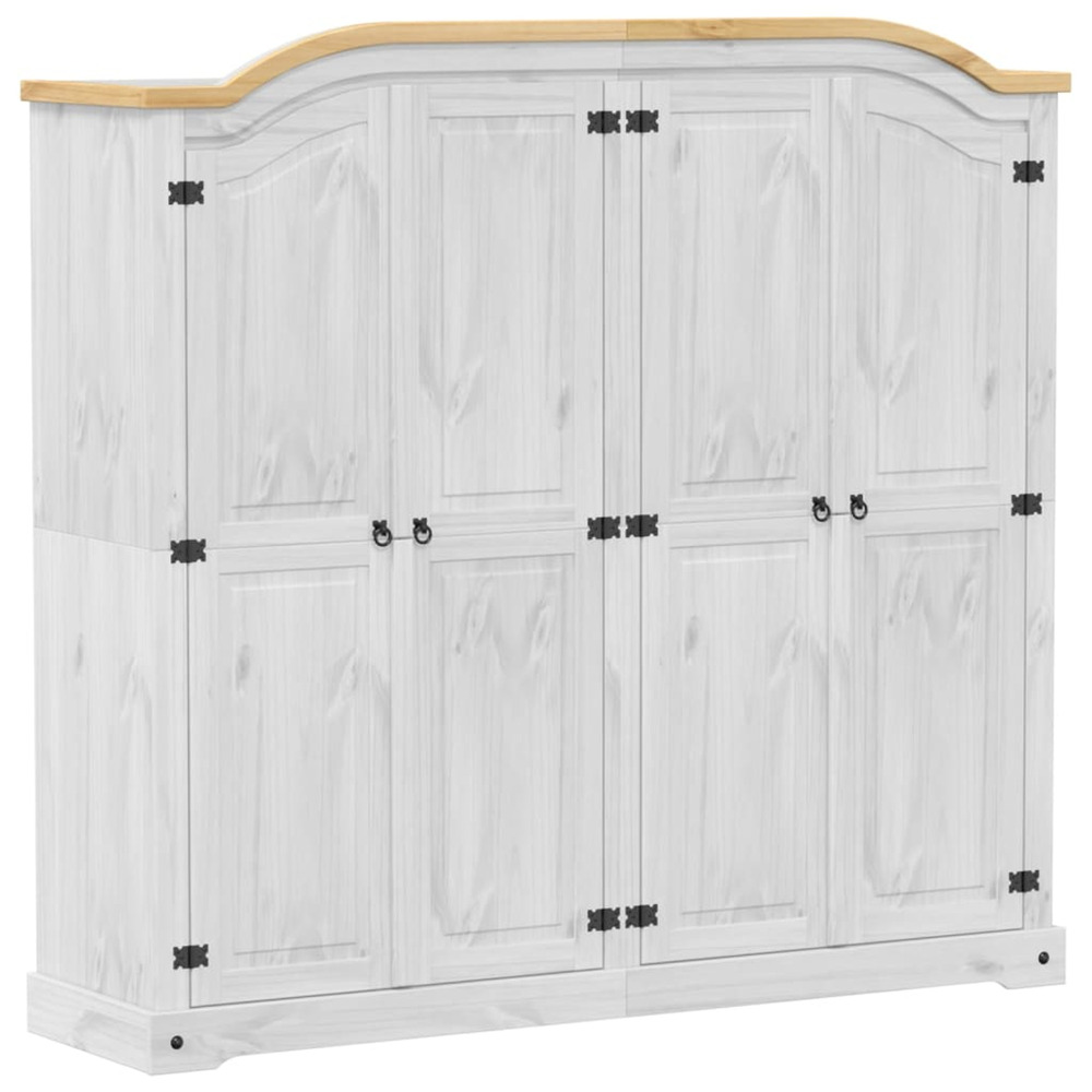 Garde-robe corona blanc 194x52x186 cm bois de pin massif