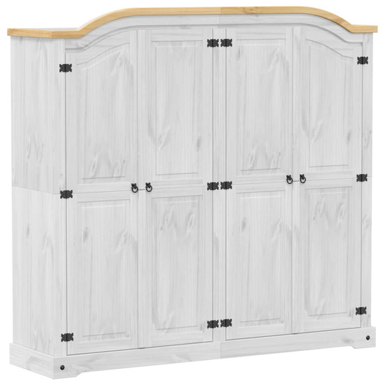Garde-robe corona blanc 194x52x186 cm bois de pin massif