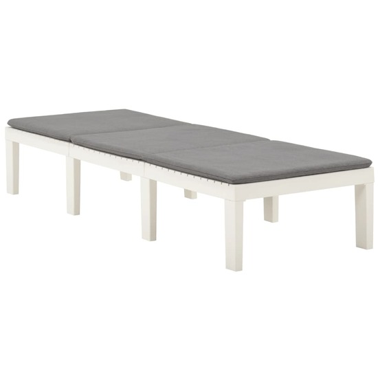 Chaise longue avec coussin plastique blanc