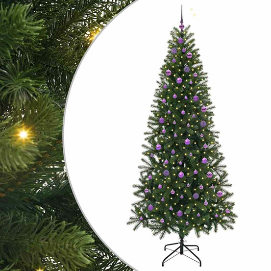 Sapin de noël artificiel avec 300 led vert 240 cm pe et pvc