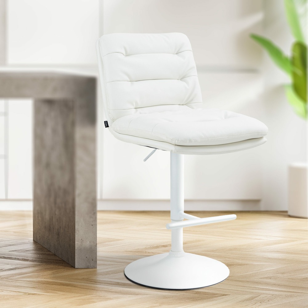Tabouret de bar damar simili cuir blanc