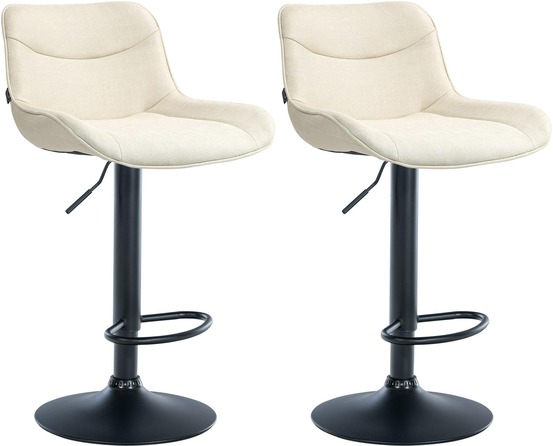 Lot de 2 tabourets de bar vonore tissu noir