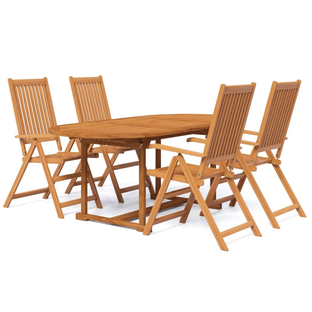 Ensemble à manger de jardin 5 pcs bois d'acacia massif