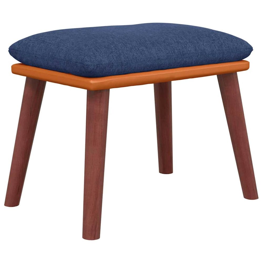 Repose-pied bleu 45x29,5x35 cm tissu et similicuir