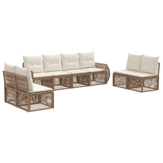 Ensemble de canapé de jardin 8 pcs beige et blanc crème