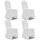 Housse de chaise extensible 4 pcs blanc
