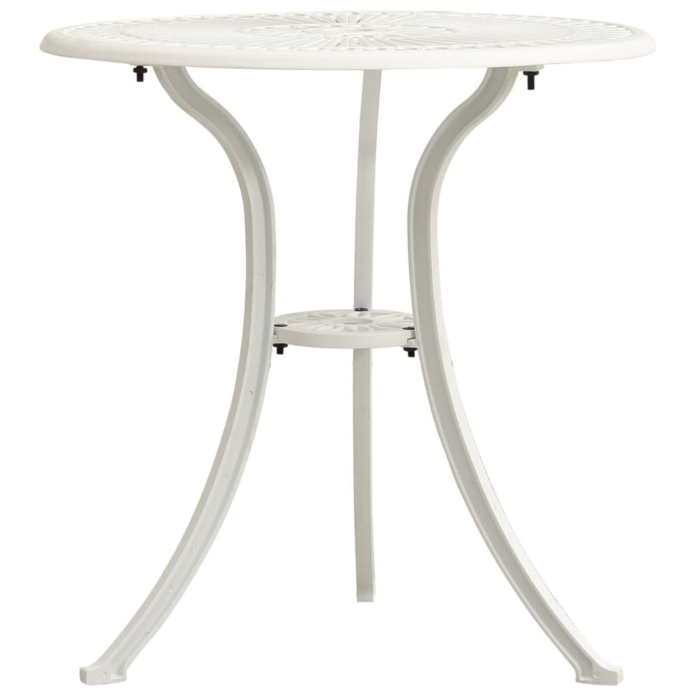 Table de jardin blanc 62x62x65 cm aluminium coulé