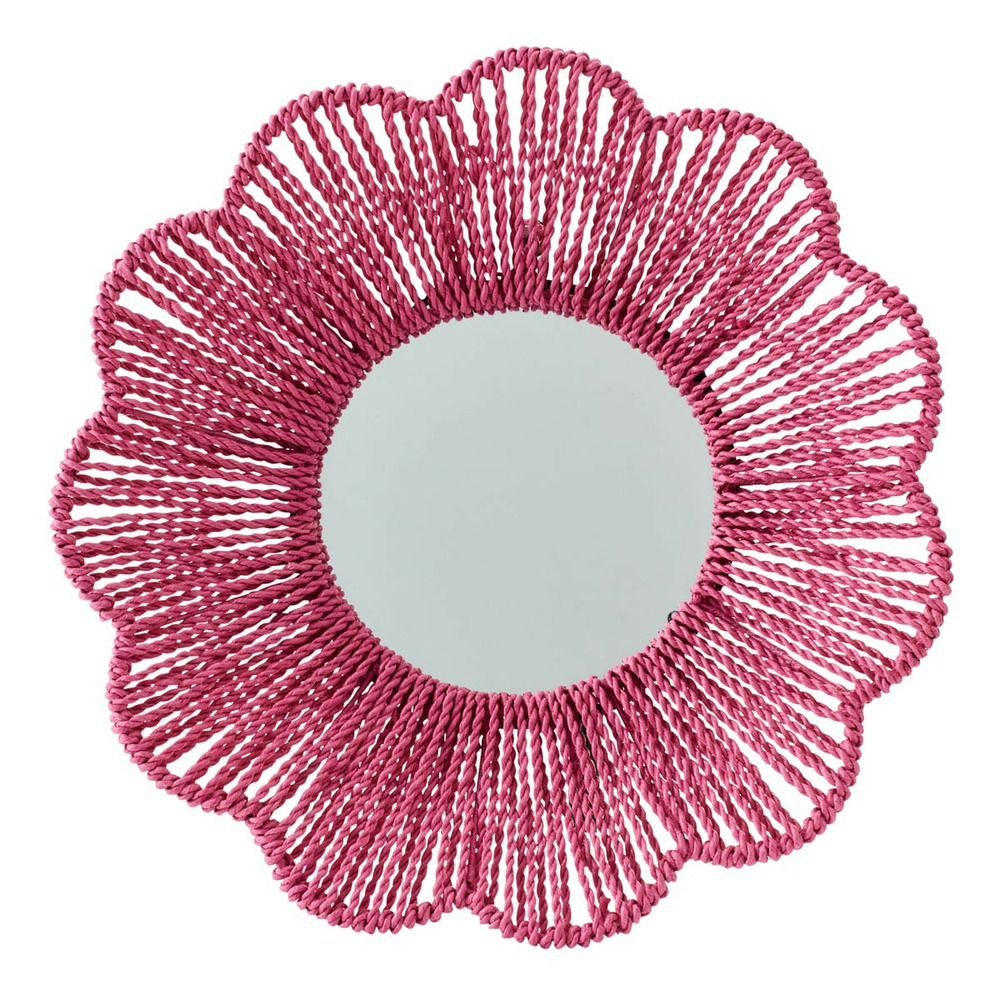 Miroir mural en raphia 