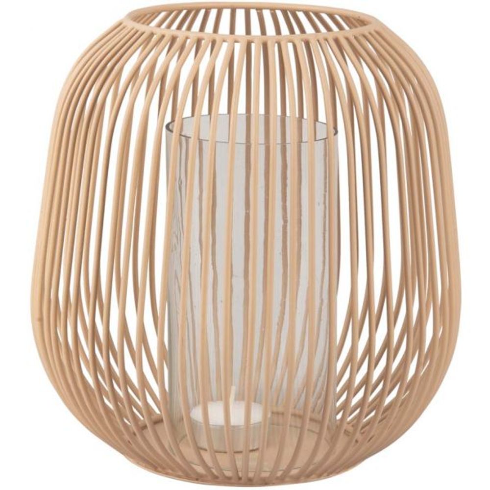 Lanterne en métal filaire illuminate 20 x 21 cm sable