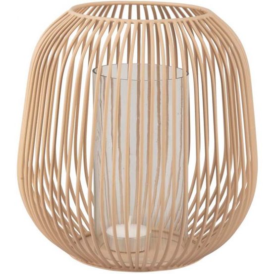 Lanterne en métal filaire illuminate 20 x 21 cm sable