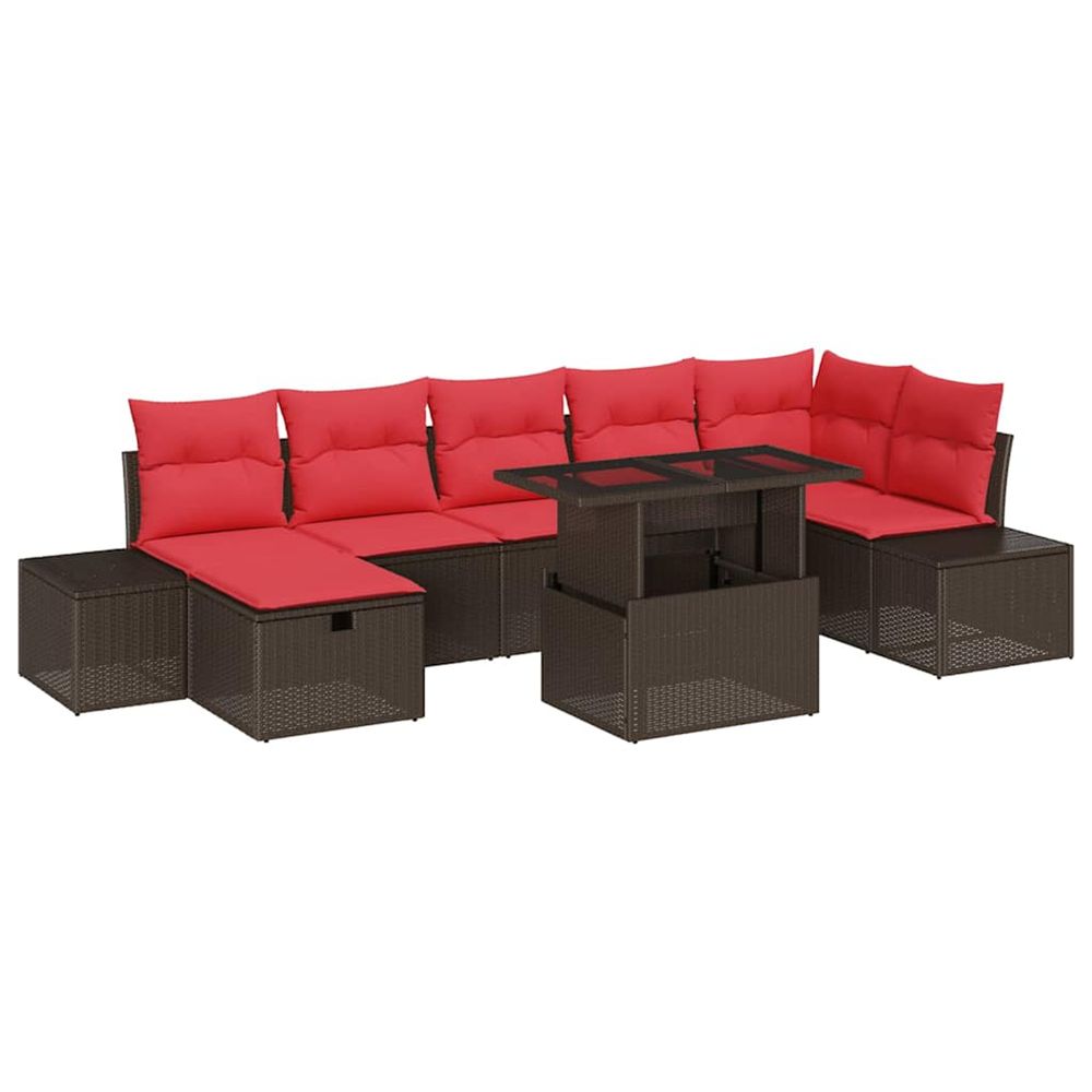 Ensemble de canapé de jardin 8 pc polyrotin
