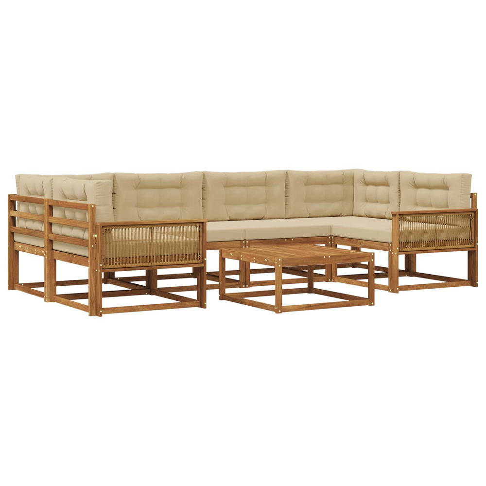 Ensemble de canapés d'extérieur 7 pcs naturel et beige