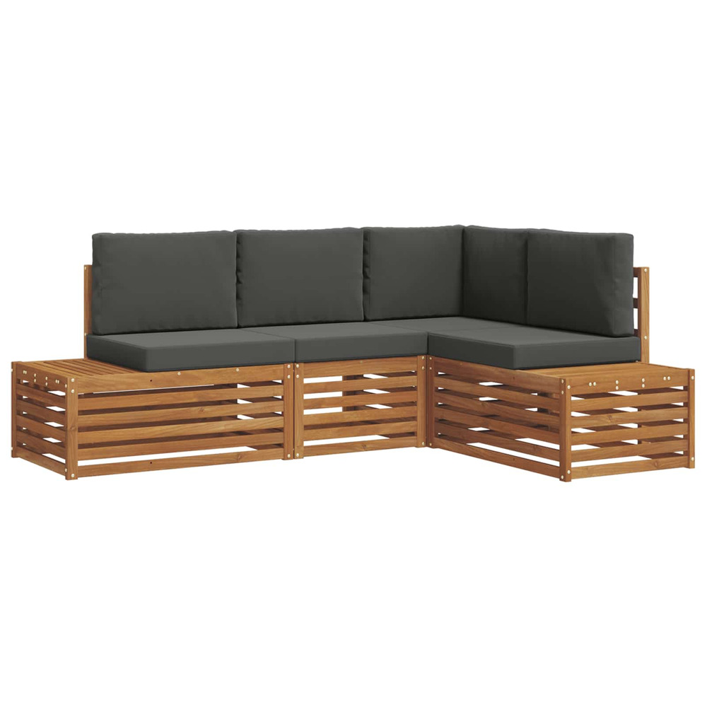 Ensemble de canapés d'extérieur 4 pièce naturel et anthracite