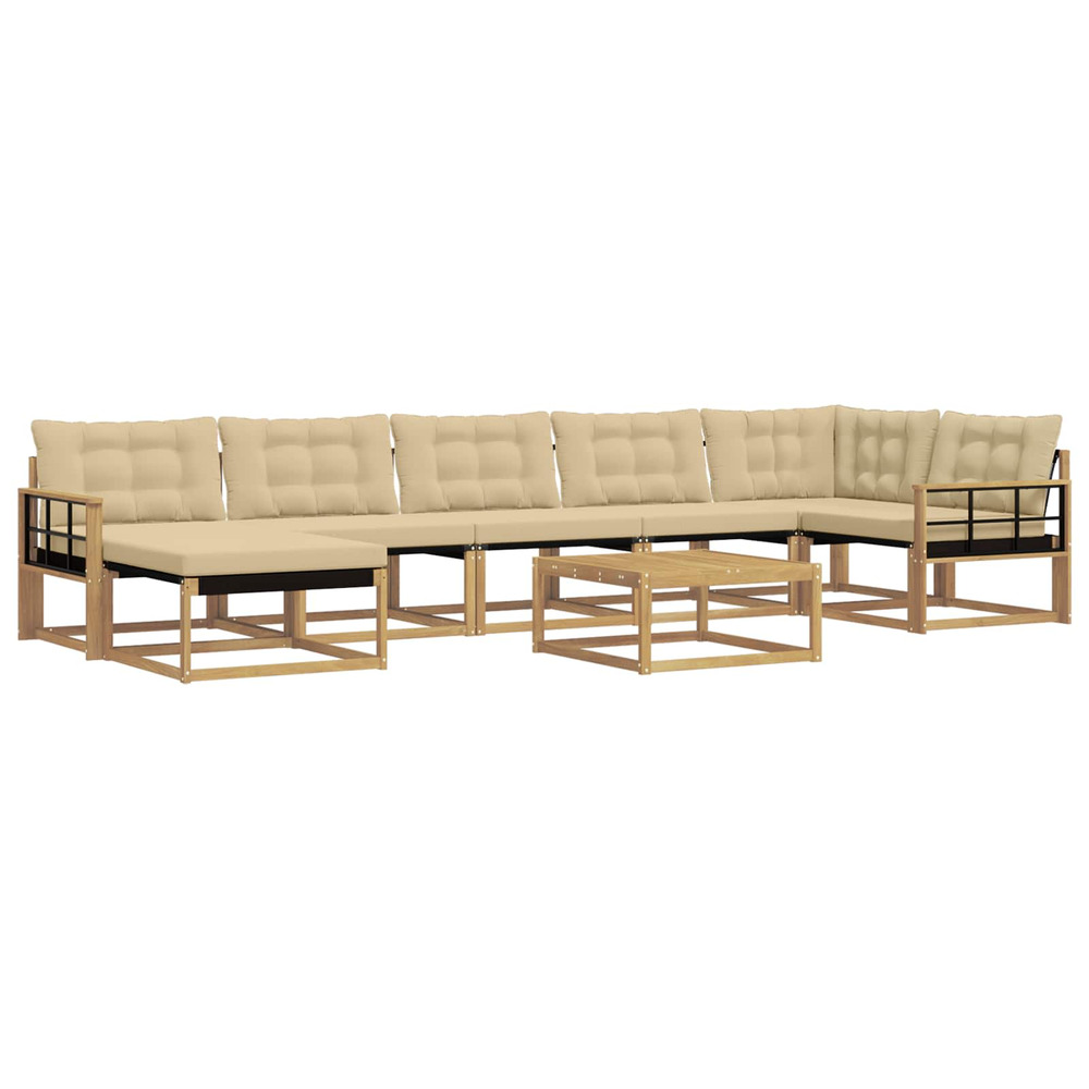 Ensemble de canapés d'extérieur 8 pcs blanc et beige