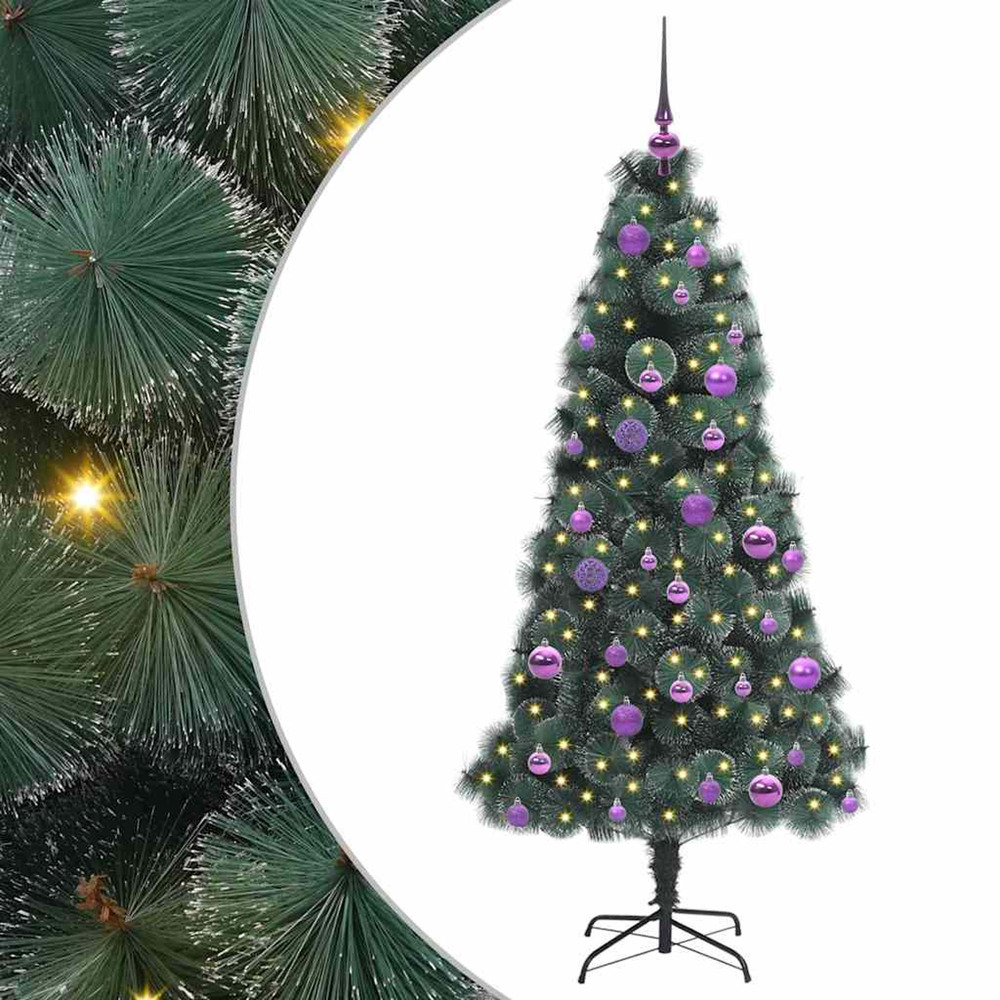 Arbre de noël artificiel pré-éclairé avec ensemble de boules