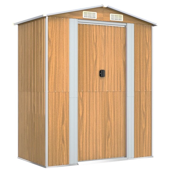 Abri de jardin marron clair 192x108x223 cm acier galvanisé