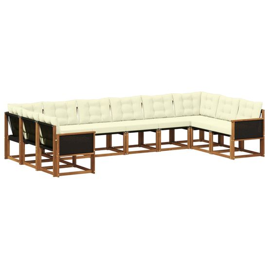 Ensemble de canapés d'extérieur 10 pc naturel et crème