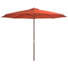 Parasol mobilier de jardin avec mât en bois 350 cm orange