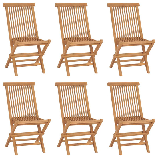 Chaises pliables de jardin lot de 6 bois de teck solide