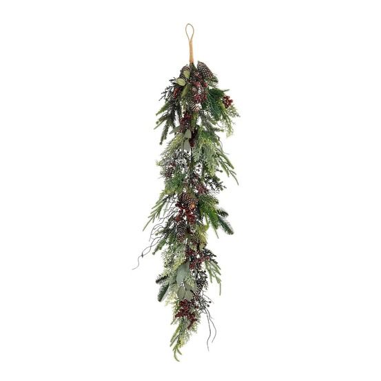 Mica decorations randell guirlande de noël en forme de goutte - l110 x l18 x h10 cm - bordeaux