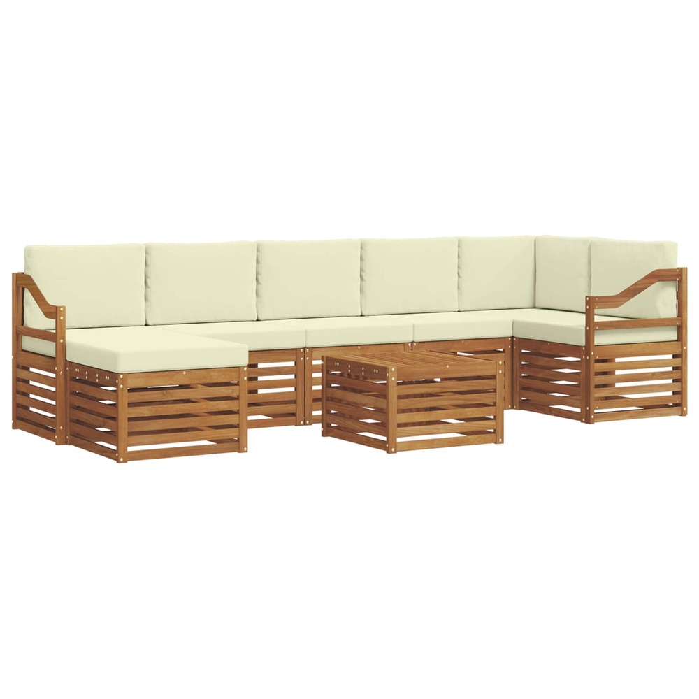 Ensembles de canapés avec coussin 8 pcs naturel et crème