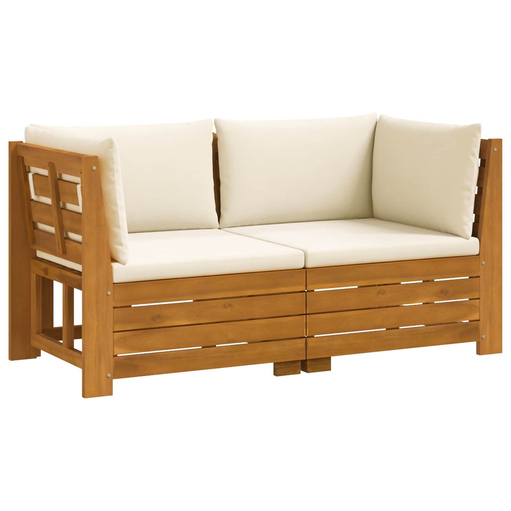 2 pc ensemble de canapés d'extérieur bois d'acacia massif