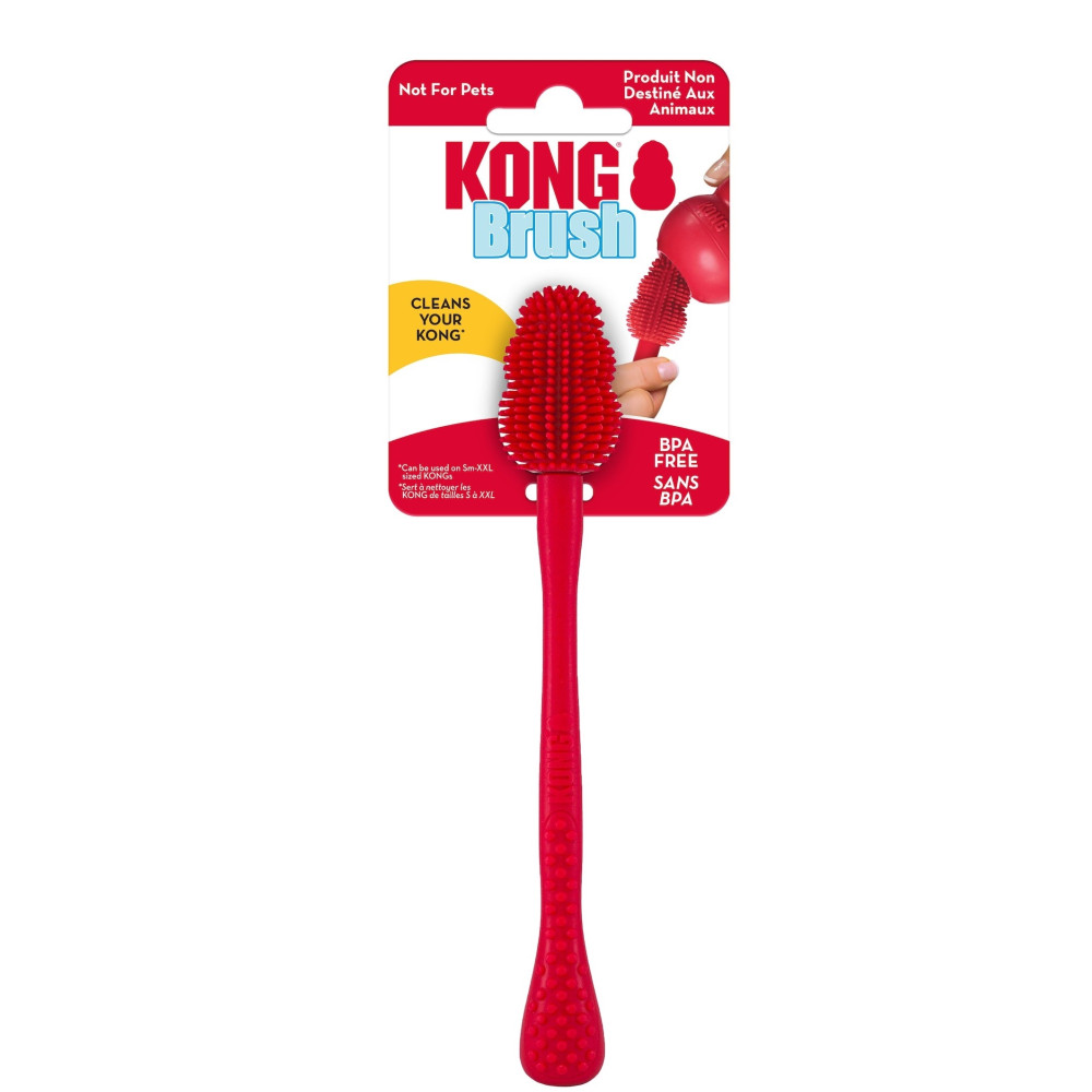 Brosse de nettoyage brush rouge kong 17.5 cm x ø 3 cm pour jouet chien