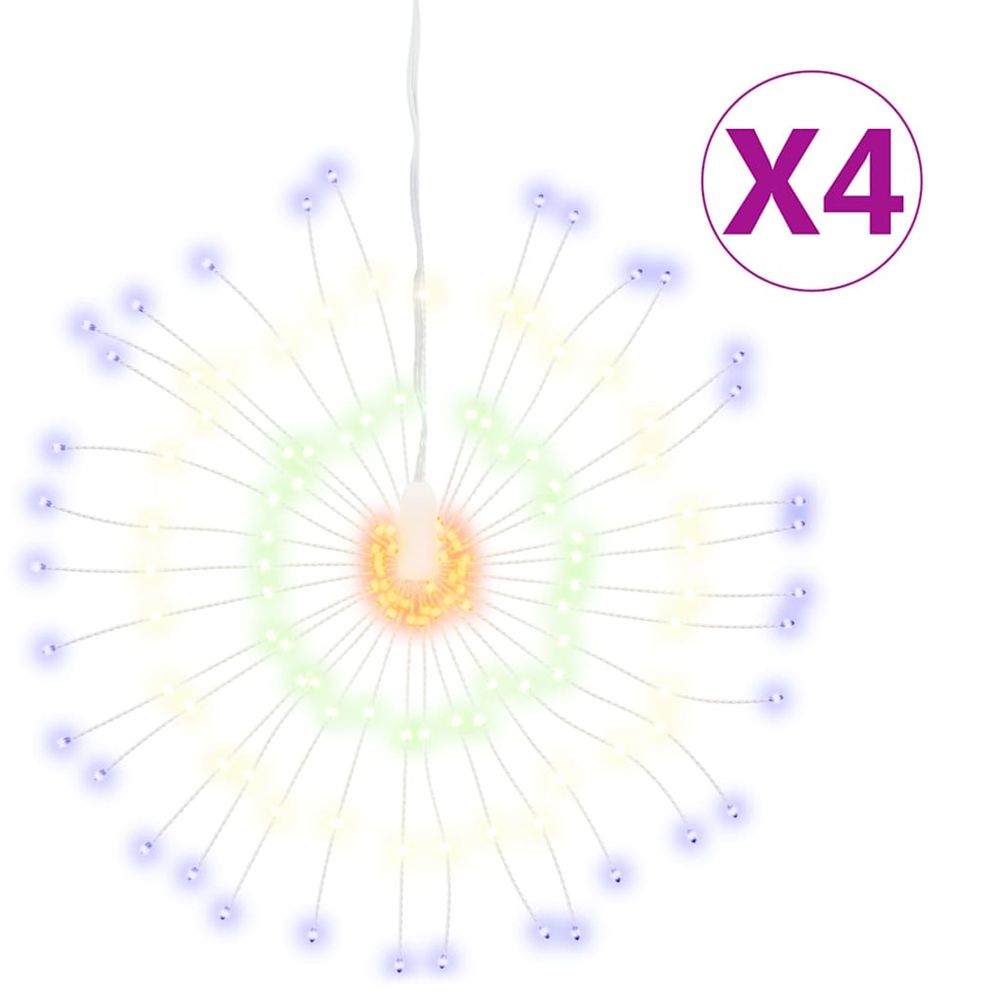 Étoile rayonnante de noël 140 led 4 pcs multicolore 17 cm