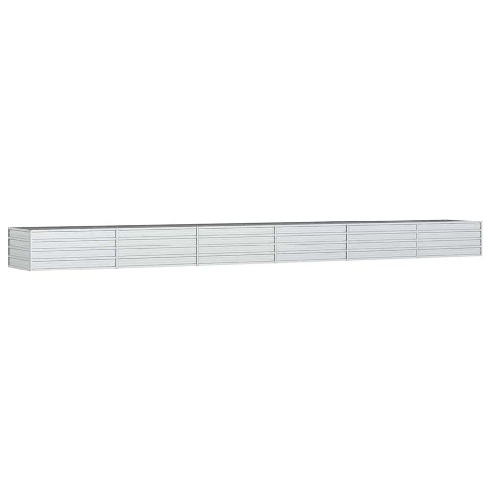 Lit surélevé de jardin 600x80x45 cm acier galvanisé argenté