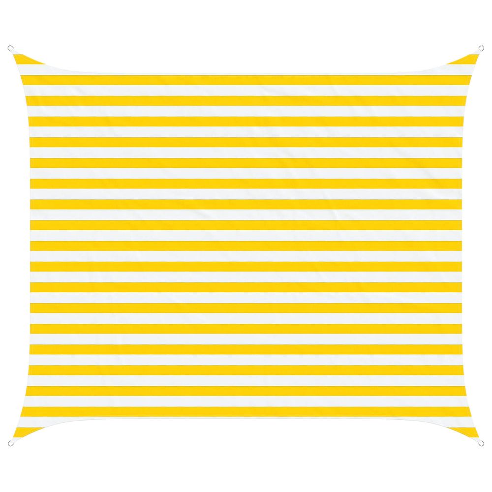 Voile d'ombre jaune et blanc 2,5 x 3 m 100 % polyester oxford