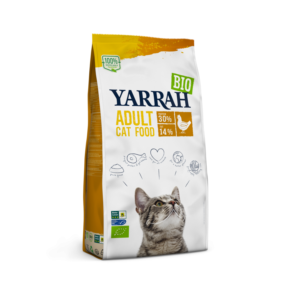Yarrah - croquettes biologiques au poulet pour chat 10kg