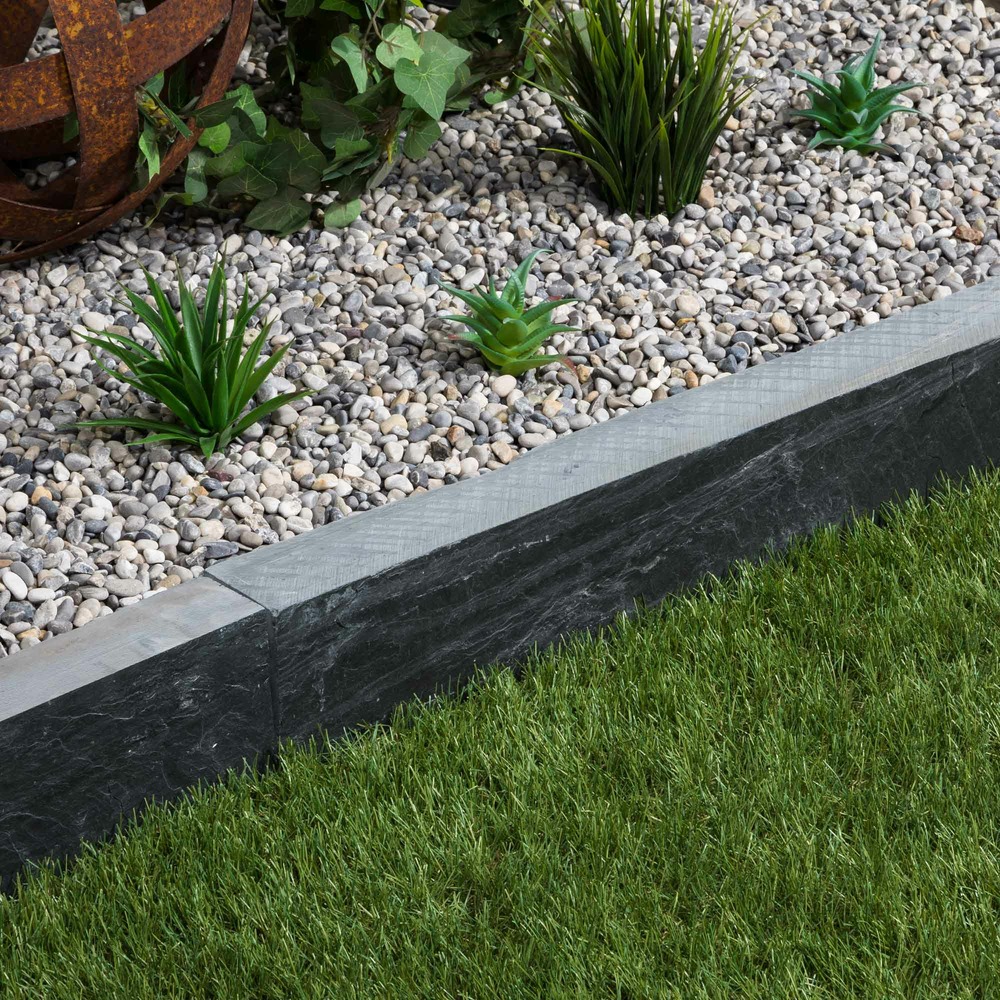 Bordure de jardin ardoise noire 100x10x6 cm (lot de 20 bordures soit 20 mètres) - ro'ma nature